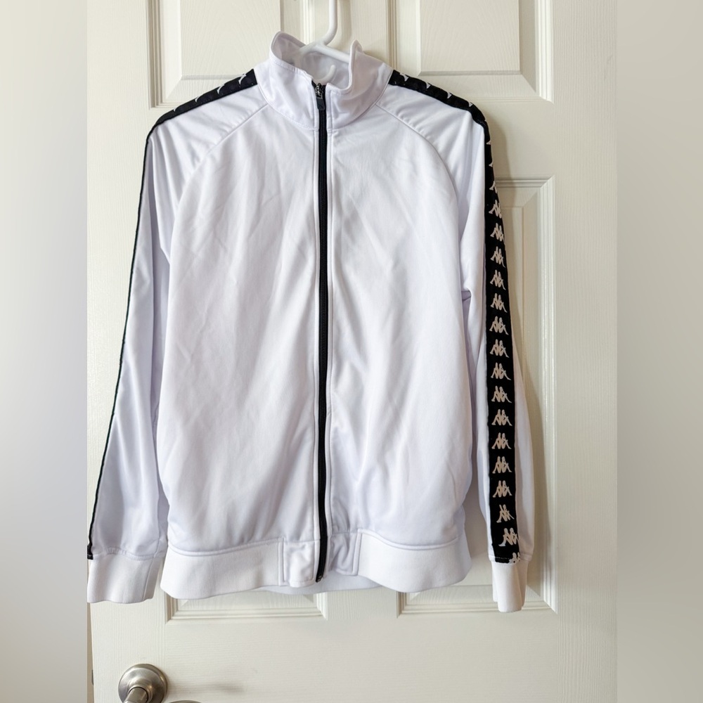 Kappa White Jacket with Black Logo Stripes, ptp 20